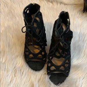 Aldo Black Lace Up Heel